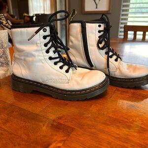 Dr. Martens White Leather Combat Boots